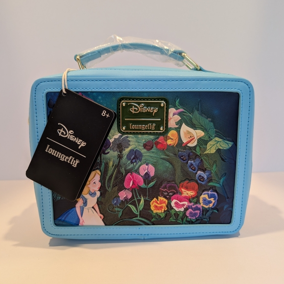 Loungefly Handbags - Loungefly New Disney Alice in Wonderland Blue Lunch Box